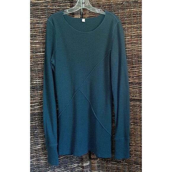 Free People Movement Spectrum Long Sleeve Waffle Knit Shirt Women's Small Green - Picture 1 of 6